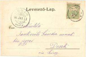 1905 Óbéba, Óbéb, Beba Veche; Fő tér, templom, üzlet / main square, church, shop