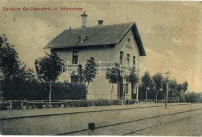 1908 Őscsanád, Németcsanád, Marosvár, Cenadu Vechi (Nagycsanád); Vasútállomás. W.L. 1354. / Gara / Bahnhof / railway station (EK)