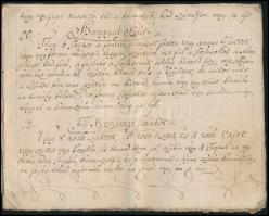 cca 1780 Kézzel írt receptgyűjtemény. 30 kézzel beírt oldalon 26x21 cm. Első  lap piszkos