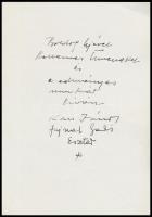 Kass János és Hajnal Gabriella saját kézzel aláírt újévi üdvözlőlapja 1973-ból