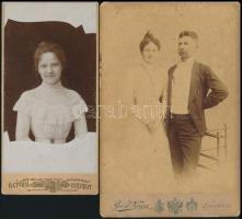 cca 1910 Hölgyek jórészt egészalakos műtermi portréi, némelyiken 15×7,5 és 16,5×10,5 cm