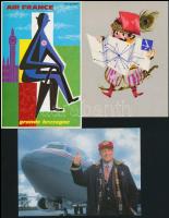 Légitársaságok reklámost levelezőlapjai és kártyanaptárai, 11 db (Interflug, Ceskoslovenske Aerolini...