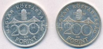 1992. 200Ft Ag "MNB" (2x) T:2