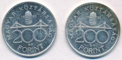 1992. 200Ft Ag "MNB" (2x) T:2