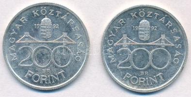 1992. 200Ft Ag "MNB" (2x) T:2