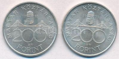 1993. 200Ft Ag "MNB" (2x) T:2