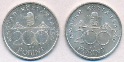 1993. 200Ft Ag "MNB" (2x) T:2