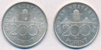 1993. 200Ft Ag "MNB" (2x) T:2