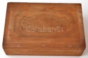 Gerbeaud Kugler Henrik fa doboz, kopott, 19×13×5 cm