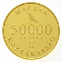 2008. 50.000Ft Au "Hunyadi Mátyás trónra lépésének 550. évfordulója" tanúsítvánnyal (10,05...