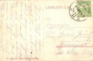 1909 Budapest XI. Kelenföld, vasútállomás, MÁV vagonok. Kiadja özv. Chvála Józsefné (EK)