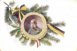 Franz Joseph, oak and pine branches, flags of Austrian Empire and Hungary + K.u.K. Feldjägerbataillon Nr. 32. (EK)