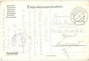 Franz Joseph, oak and pine branches, flags of Austrian Empire and Hungary + K.u.K. Feldjägerbataillo...