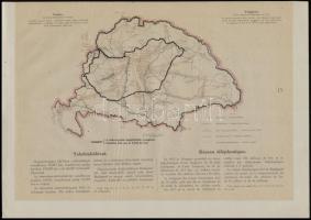 cca 1920 7 db iparral kapcsolatos térkép a Magyarország gazdasági térképekben kiadványból, magyar és francia magyarázó szöveggel, a trianoni határok feltüntetésével, 26,5×36 cm