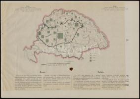 cca 1920 6 db mezőgazdasági termérnyekkel kapcsolatos térkép a "Magyarország gazdasági térképek...