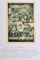 Trianon Kiállítási anyag. 6 kiállítási lapon 9 db régi irredenta propaganda képeslap / Trianon Exhib...