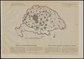 cca 1920 10 db vegyes témájú térkép a "Magyarország gazdasági térképekben" kiadványból, ma...