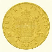 Franciaország / Második Császárság 1867A 20Fr Au "III. Napóleon" (6,45g/0.900) T:2,2- ph. ...