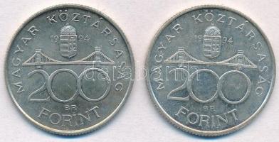 1994. 200Ft Ag "Deák" (2x) T:2