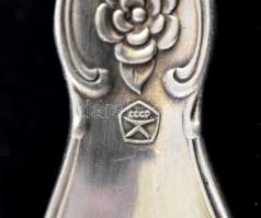 Ezüstözött evőeszköz készlet: 12 db villa, 12 db kés, 12 db kanál + 12 db kiskanál, különböző méretb...