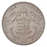 1868KB 1Ft Ag "Ferenc József / Angyalos címer" Körmöcbánya (12,34g) T:2 kis ph. /  
Hunga...