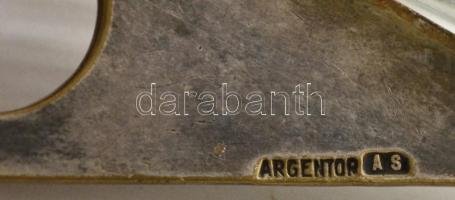 Argentor dugós art deco kiöntő, jelzett, ezüstözött alpakka, jó állapotban, m:13,5 cm