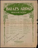 1921-1921 Balázs Árpád (1874-1941) zeneszerző aláírása őt ábrázoló fotón és reklámlapon