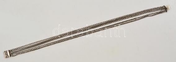 Ezüst (Ag.) ruha kapocslánc, jelzett (13), nettó: 32 g, h:34 cm