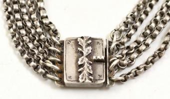 Ezüst (Ag.) ruha kapocslánc, jelzett (13), nettó: 32 g, h:34 cm