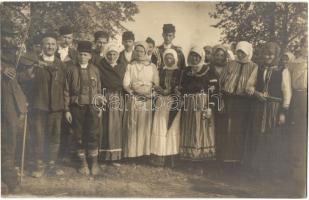 1917 Gornji Ribnik, villagers in traditional costume, folklore. photo