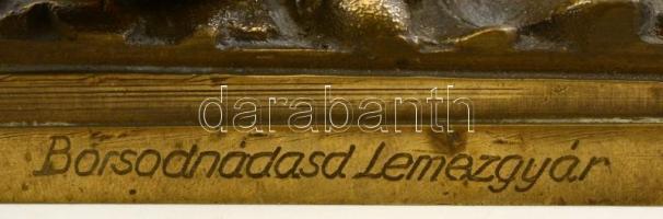 Bronz levélnehezék " Borsodnádasdi Lemezgyár" felirattal, m:5 cm, 11×7 cm