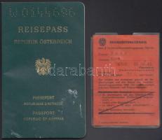 1985-1991 Fényképes osztrák útlevél + fényképes mozgáskorlátozott igazolvány