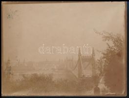 cca 1905-1910 Erzsébet-híd, fotó, a hátoldalon névbélyegzővel, 9x12 cm.