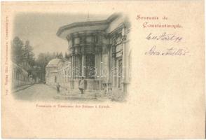 1899 Constantinople, Istanbul; Fontaines et Tombeaux des Sultans a Eyoub / fountain and tomb of Eyüp