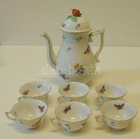 1940 Herendi porcelán kiöntő + 6 db csésze
