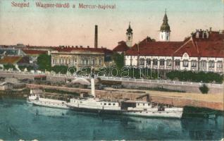 Szeged, Wagner fürdő, Mercur gőzhajó (EK)