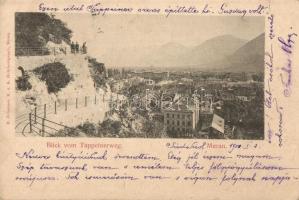 1900 Merano, Meran (Südtirol); Blick vom Tappeinerweg / Passeggiata Tappeiner / promenade