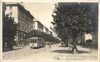 Genova, Genoa; Corso Torino / street view with tram