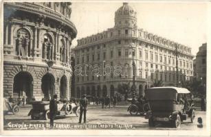 Genova, Genoa; Piazza de Ferrari, Nuova sede Credito Italiano / square, new credit office, automobiles (EK)