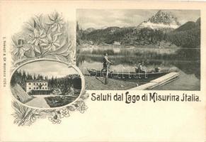 Lago di Misurina, Albergo / lake and hotel. Art Nouveau, floral