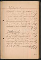 1889-1890 Háztartási könyvecske, benne a háztartási bevásárlásokkal és árakkal, 1889 július 1-től 18...