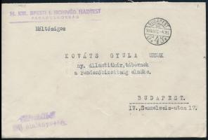 1939 Vitéz nemes nagyrákói és kelemenfalvi Rakovszky György (1892-1962) a m. kir. budapesti I. honvé...