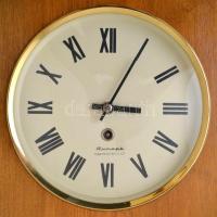 Jantar mechanikus retró orosz fali óra, ingával, kulccsal, 32x28 cm