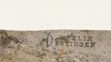 C. Felix Solingen fém étkészlet 12 db késsel és 12 db villával, fém nyéllel, dobozban, a doboz kopot...