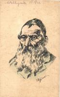 1916 Wolhynia / Jewish man from Volhynia. Judaica art postcard, artist signed + K.u.K. Infanterieregiment Freiherr von Reicher Nr. 68. (Rb)
