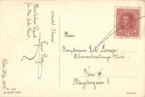 Herzliche Ostergrüsse! / Wiener Easter art postcard. M. Munk Wien Nr. 1181. s: Mela Koehler