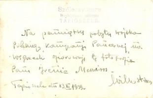 1939 Tápiószele, lengyel menekült katonák csoportképe C. W. Cz. i. Sp. zászlóval / WWII Polish refug...