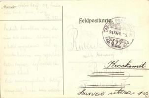 1917 Frohe Ostern / WWI K.u.k. military Easter art postcard with rabbit. litho s: E. Kutzer