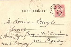 1900 Nagyszalánc, Szalánc, Slanec; Forgách kastély, várrom / villa, castle ruins