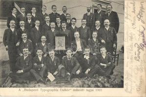 1903 A Budapesti Typographia Dalkör működő tagjai. csoportkép / Hungarian Typographia Choral Society, group picture
